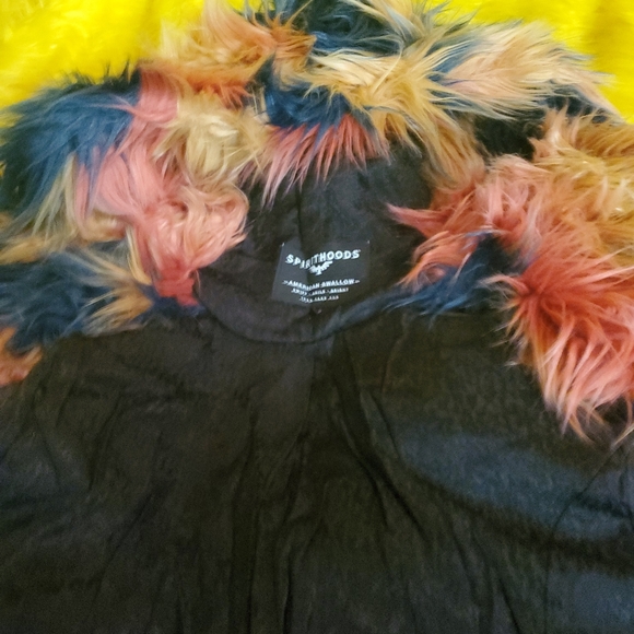 Women's thick warm fur coat jacket, winter multi-color camouflage long coat S - Picture 8 of 11